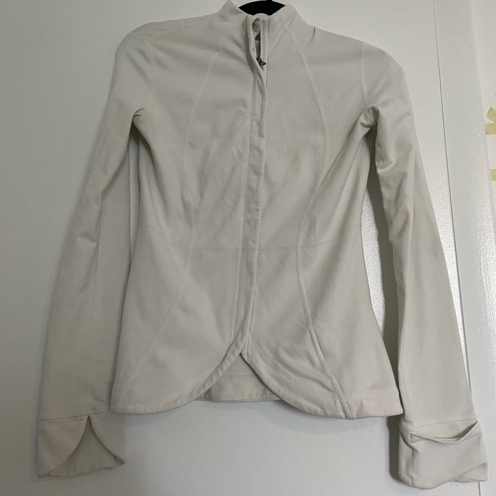 Lululemon White Zip Up Jacket Cardigan Shirt Top
